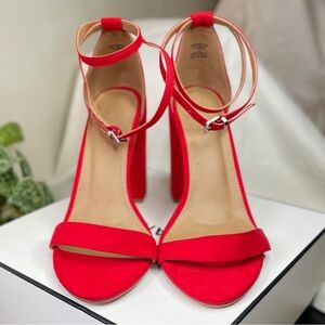 ASOS Red Faux Suede Sandals, WOMENS UK/size-8,  US/size-10